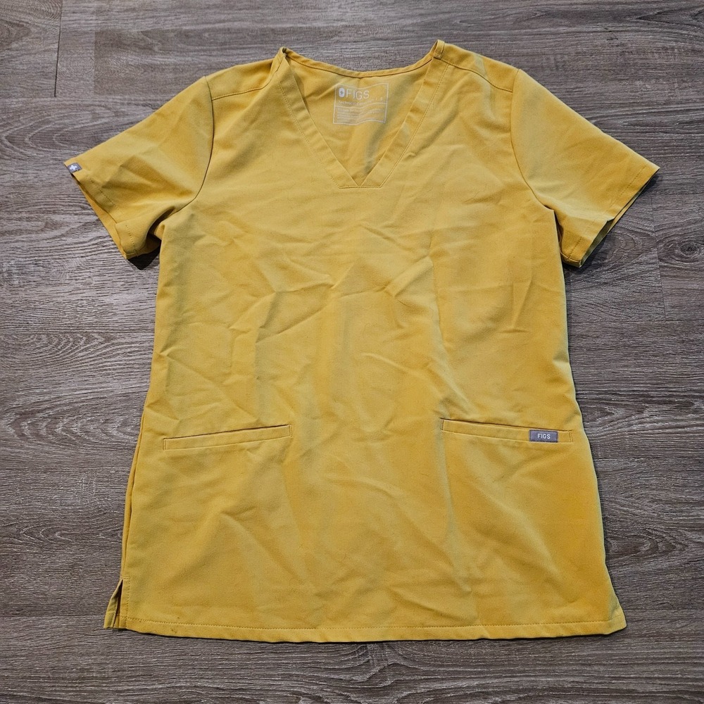 FIGS Women's Small Dandelion Technical Collection V-Neck Medical Scrub Top